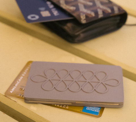 The 5G Protection Card is thicker and heavier than a credit card. Fits in some wallets, but else carry it in a pocket or the bag. 